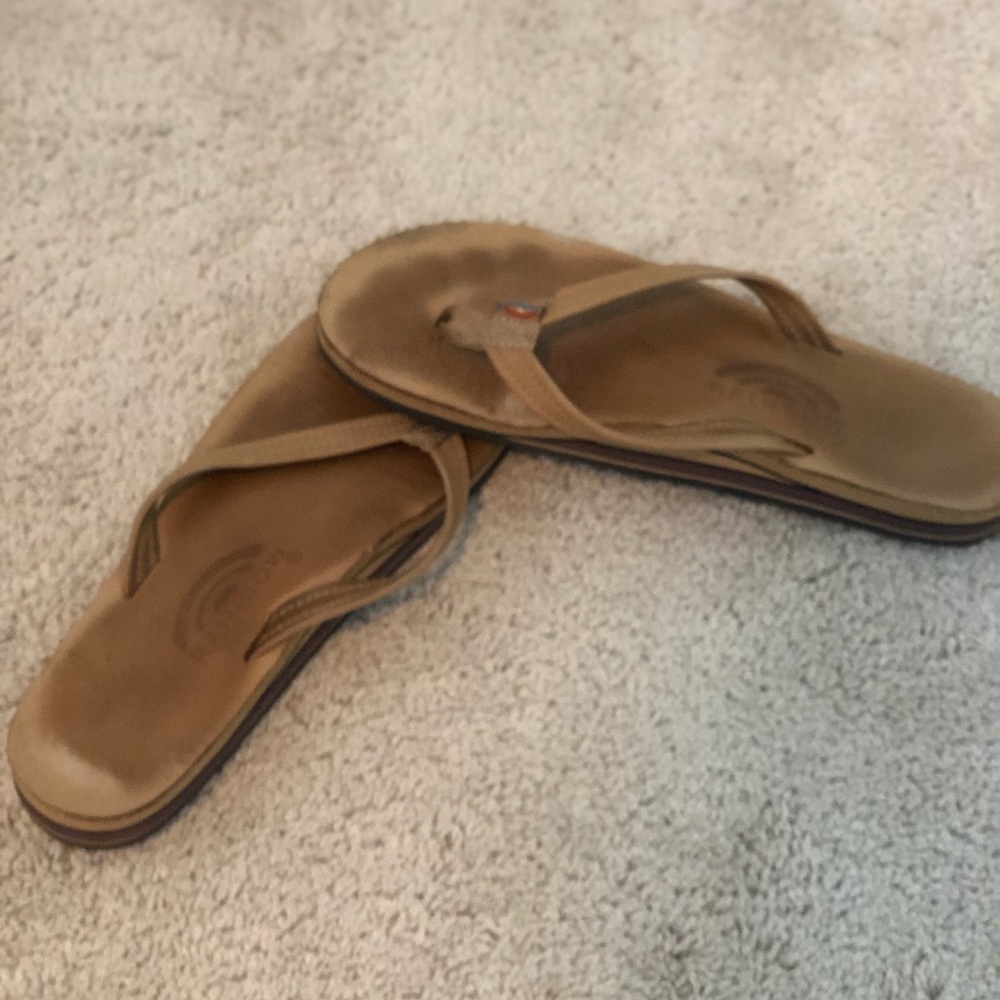 Rainbow flip flops